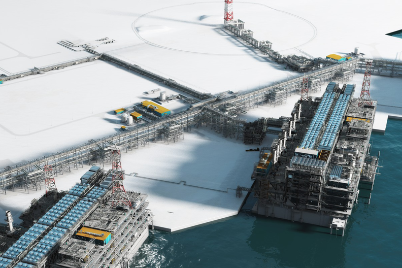 '악틱 LNG-2 프로젝트'의 천연가스 액화플랜트. 그래픽 : arcticspg.ru