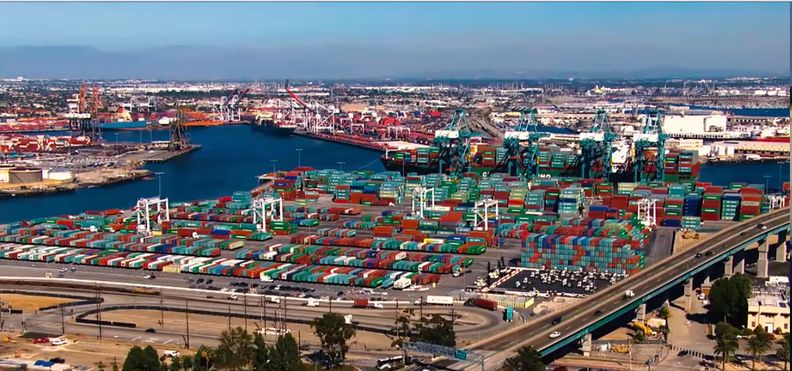 美 LA항과 롱비치항. 사진 : Marine Exchange of Southern California