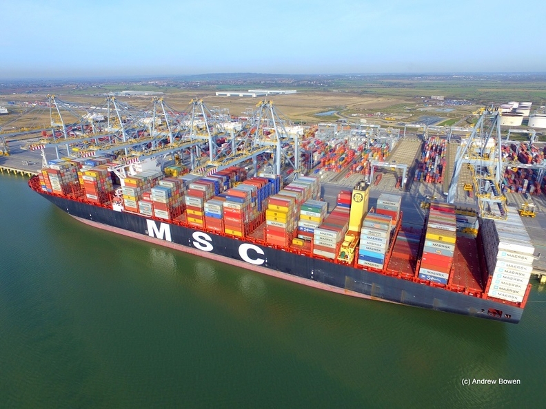 런던 게이트웨이항에 기항한 MSC 선박. 사진 : DP World