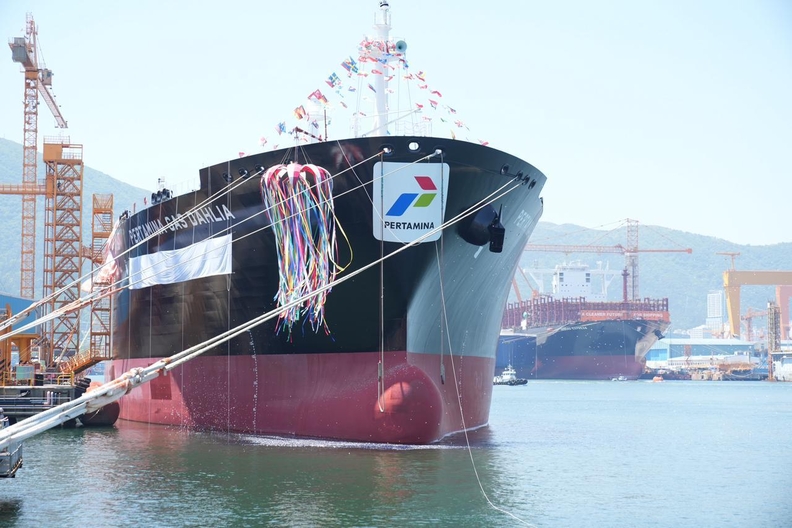 지난 5월 한화오션 거제조선소에서 인도된 페르타미나쉬핑의 VLGC. 사진 : Pertamina International Shipping