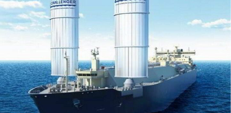 건조비가 특히 비싼 윈드세일을 설치한 친환경 LNG운반선. 사진 : Chevron Shipping