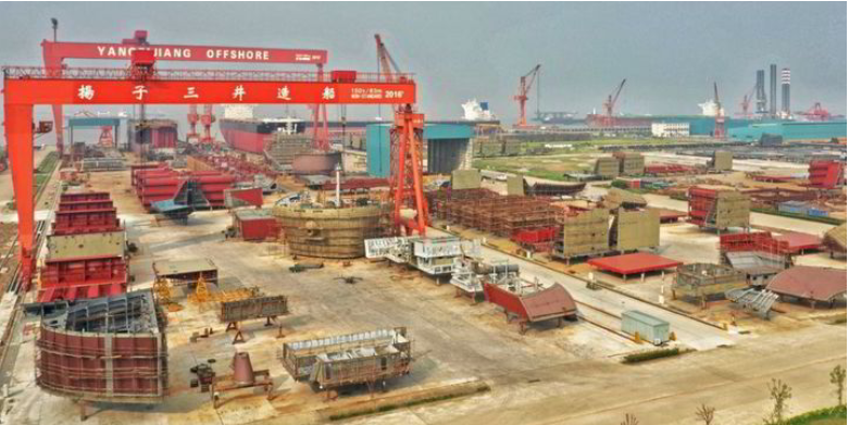 양쯔장조선의 건조 야드. 사진 : Yangzijiang Shipbuilding