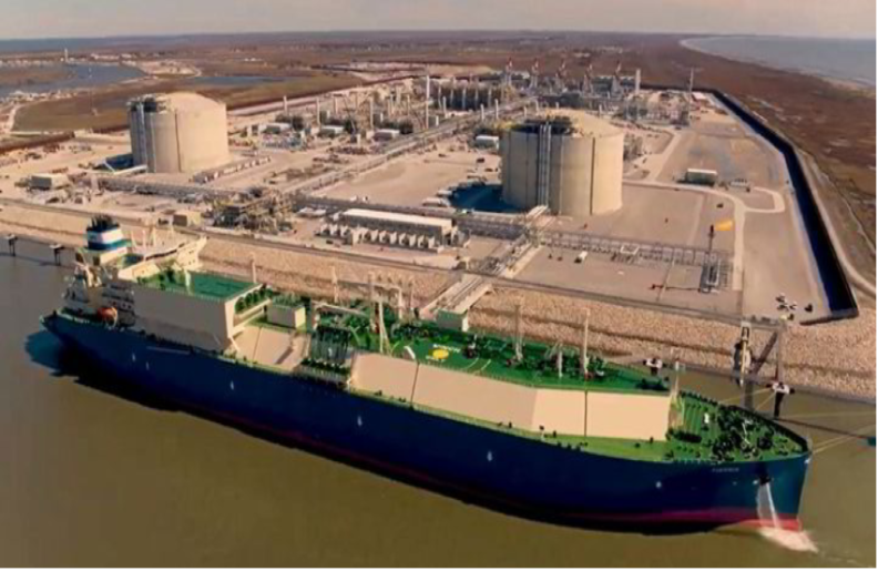 미국 Calcasieu Pass LNG 프로젝트에서 LNG를 싣는 LNG운반선. 사진 : Venture Global LNG
