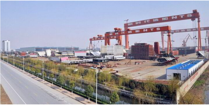 중국 뉴타임스조선의 드리이도크. 사진 : New Times Shipbuilding