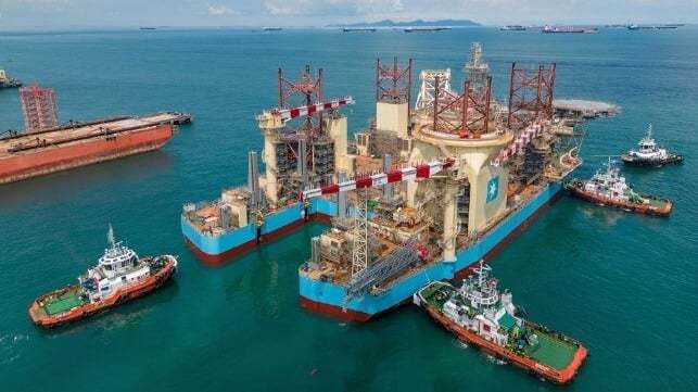 싱가포르에서 건조되고 있는 머스크 오프쇼어 윈드의 WTIV. 사진 : Maersk Offshore Wind