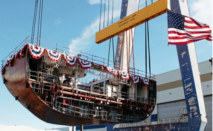 미 필리조선소에서의 작업 모습. 사진 : Hanwha Philly Shipyard