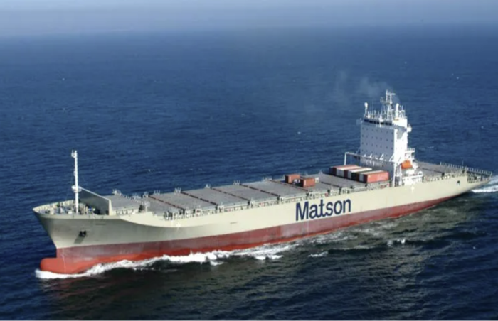 중국의 첫 항만 수수료 부과 선박이 된 'Manukai.호'. 사진 : Kvaerner Philadelphia Shipyard
