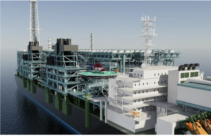 미국 루이지애나의 FLNG 조감도. 이미지 : Delfin Midstream
